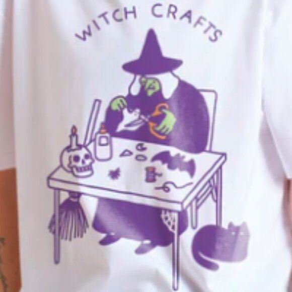 Witch Crafts T-Shirt, Funny Halloween Graphics Tee - Picture 2 of 4